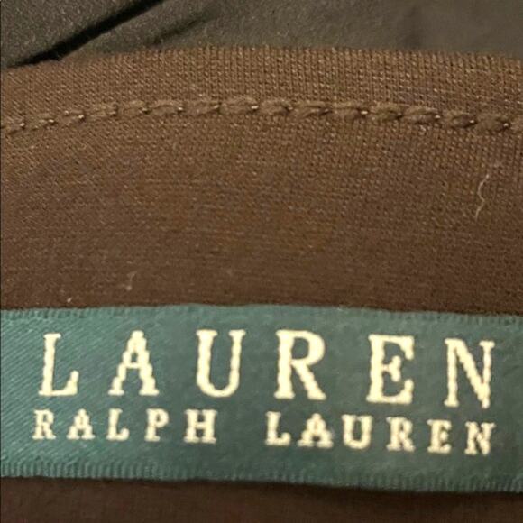Lauren Ralph Lauren Brown Faux Leather Front Pant. 6 - Picture 2 of 4